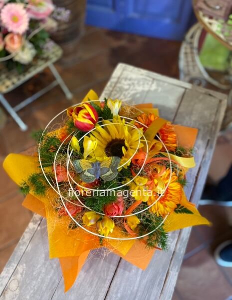 Centrotavola con girasoli