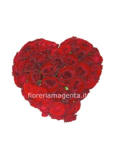 Cuore di rose colore rosso,per un amore speciale.
